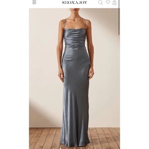 Shona Joy La Lune Lace Back Maxi Dress - Blue Smoke